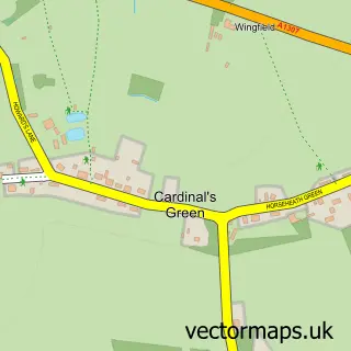 Street map sample of Cardinal's Green, Cambridgeshire