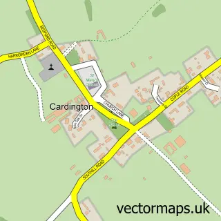 Street map sample of Cardington, Bedfordshire