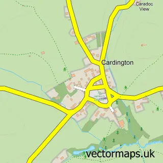 Street map sample of Cardington, Shropshire