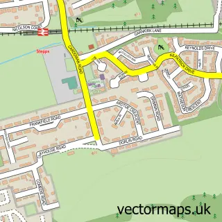 Street map sample of Cardowan, Lanarkshire