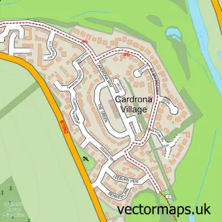 Street map sample of Cardrona, Tweeddale