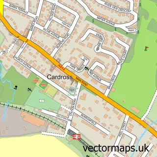 Street map sample of Cardross, Dunbartonshire