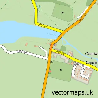Street map sample of Carew, Dyfed