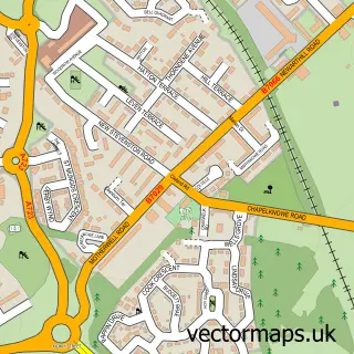 Street map sample of Carfin, Lanarkshire