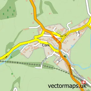 Street map sample of Cark, Cumbria