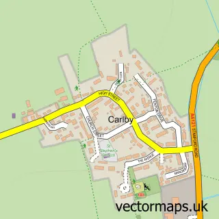 Street map sample of Carlby, Lincolnshire