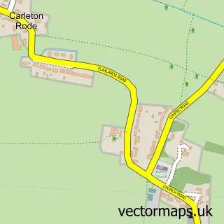 Street map sample of Carleton Rode, Norfolk