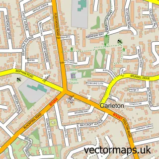 Street map sample of Carleton, Lancashire