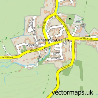 Street map sample of Carleton-in-Craven, North Yorkshire