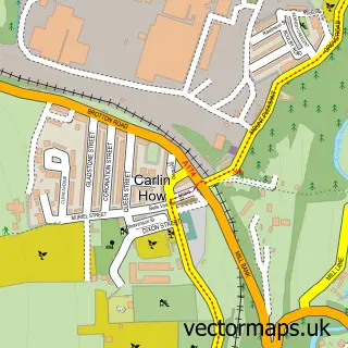 Street map sample of Carlin How, North Yorkshire
