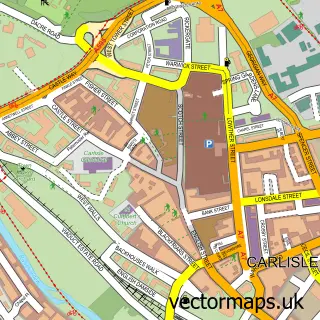 Street map sample of Carlisle, Cumbria