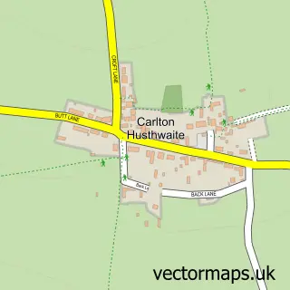 Street map sample of Carlton Husthwaite, North Yorkshire