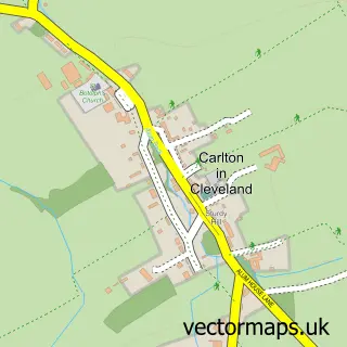 Street map sample of Carlton in Cleveland, North Yorkshire