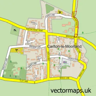Street map sample of Carlton le Moorland, Lincolnshire