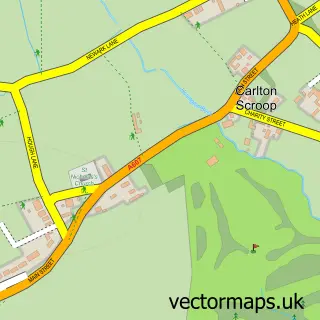 Street map sample of Carlton Scroop, Lincolnshire