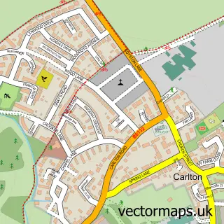 Street map sample of Carlton, South Yorkshire