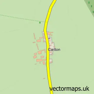 Street map sample of Carlton, North Yorkshire