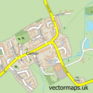 Street map sample of Carlton, Durham