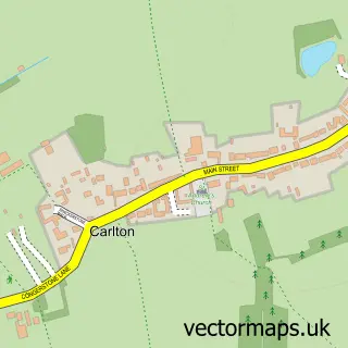 Street map sample of Carlton, Leicestershire