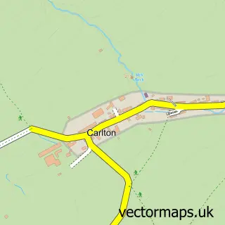 Street map sample of Carlton, North Yorkshire