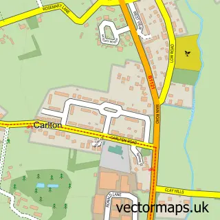 Street map sample of Carlton, Suffolk