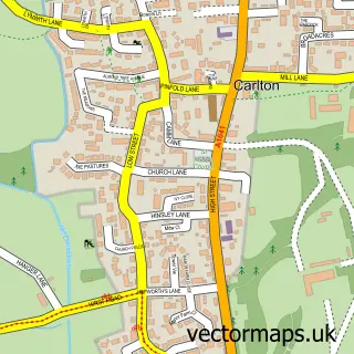 Street map sample of Carlton, North Yorkshire