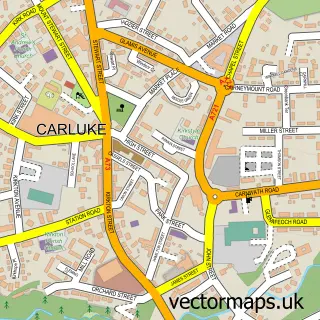 Street map sample of Carluke, Lanarkshire
