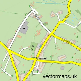 Street map sample of Carmel, Gwynedd