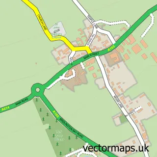 Street map sample of Carnaby, East Riding of Yorkshire
