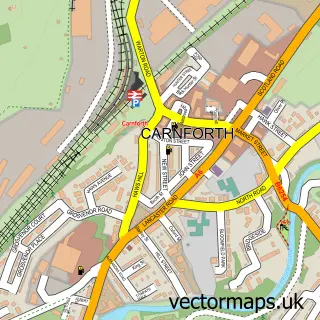 Street map sample of Carnforth, Lancashire