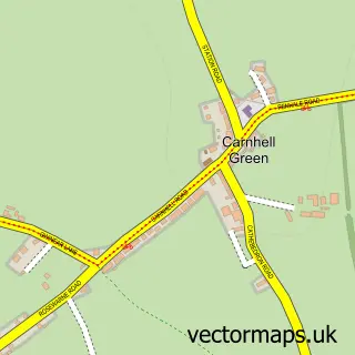 Street map sample of Carnhell Green, Cornwall