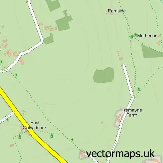 Street map sample of Carnmenellis, Cornwall
