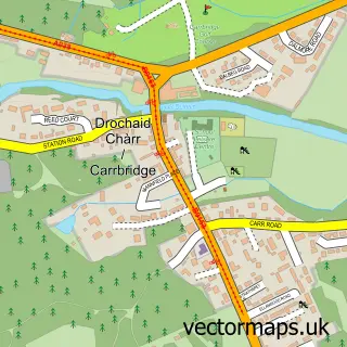 Street map sample of Carrbridge, Inverness