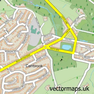 Street map sample of Carrbrook, Greater Manchester