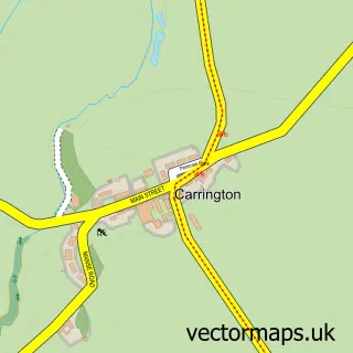 Street map sample of Carrington, Midlothian