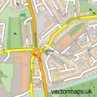 Street map sample of Carron, Stirling and Falkirk