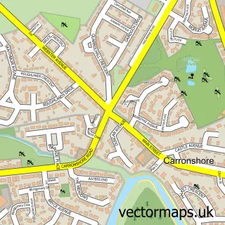 Street map sample of Carronshore, Stirling and Falkirk
