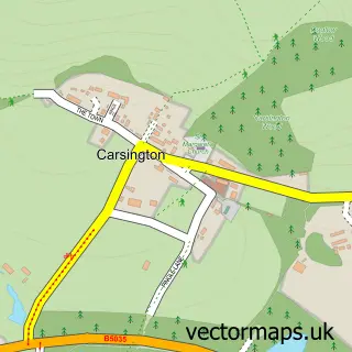 Street map sample of Carsington, Derbyshire