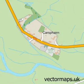 Street map sample of Carsphairn, The Stewartry of Kirkcudbright