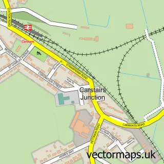 Street map sample of Carstairs Junction, Lanarkshire