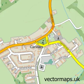 Street map sample of Carstairs, Lanarkshire