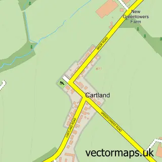 Street map sample of Cartland, Lanarkshire