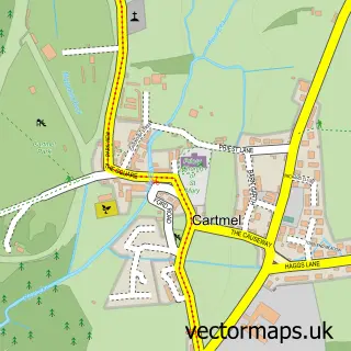 Street map sample of Cartmel, Cumbria