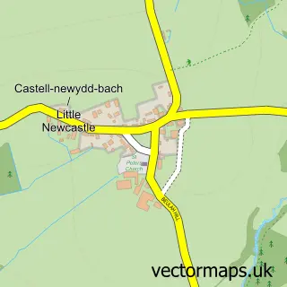 Street map sample of Casnewydd-Bach / Little Newcastle, Dyfed
