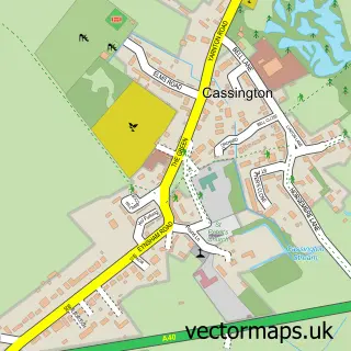 Street map sample of Cassington, Oxfordshire