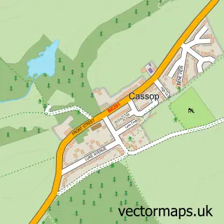 Street map sample of Cassop, Durham