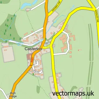 Street map sample of Casterton, Cumbria