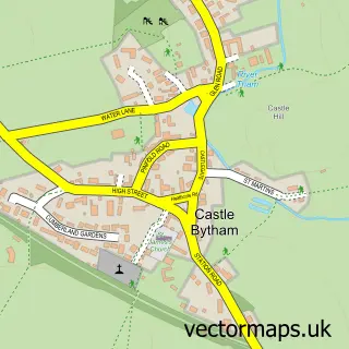 Street map sample of Castle Bytham, Lincolnshire