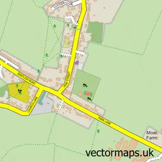 Street map sample of Castle Camps, Cambridgeshire