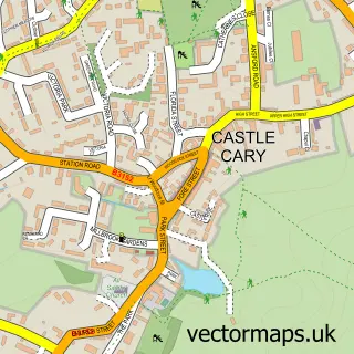 Street map sample of Castle Cary, Somerset